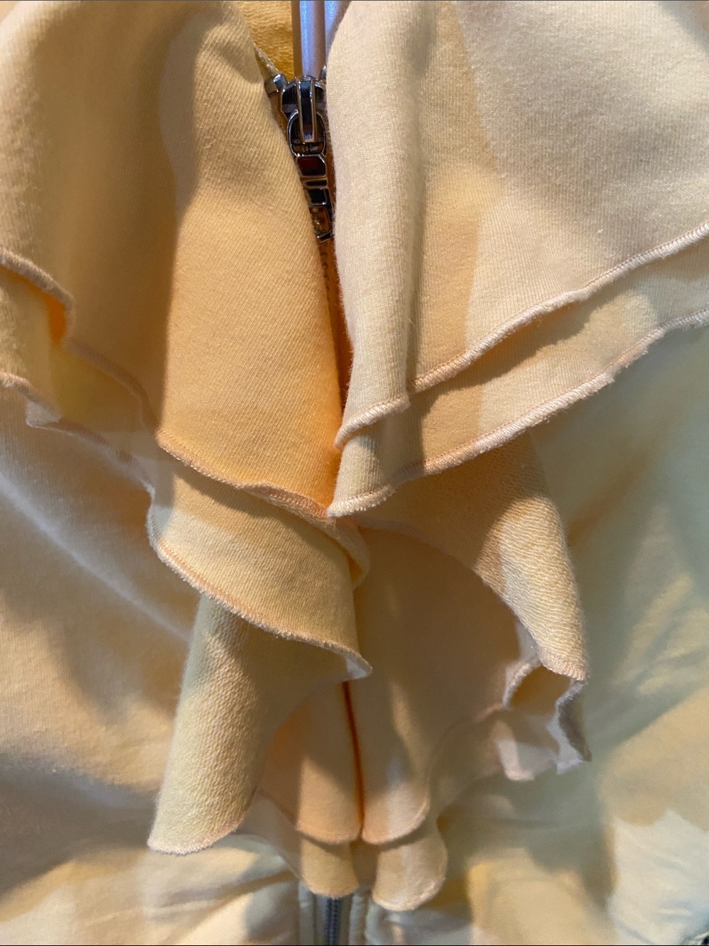 Neiman Marcus Yellow Ruffle Zip Jacket - Picture 4 of 5